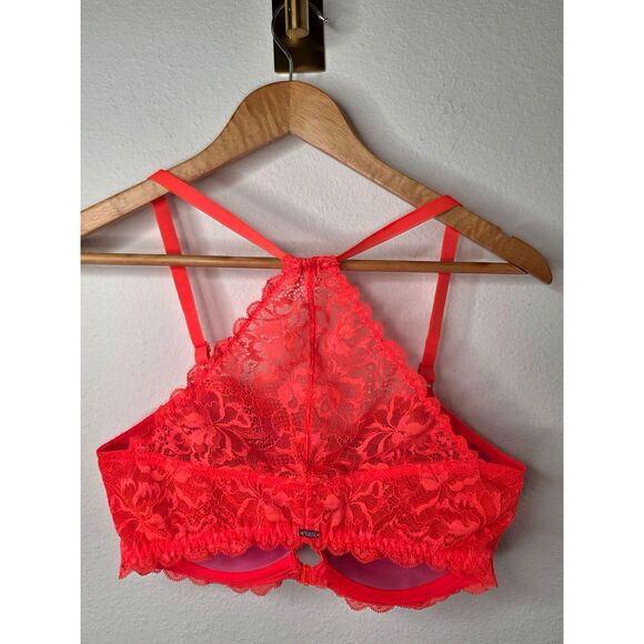 Victoria's Secret Push Up Bra 34DD Lace Racerback Front Closure Underwire - Picture 3 of 7